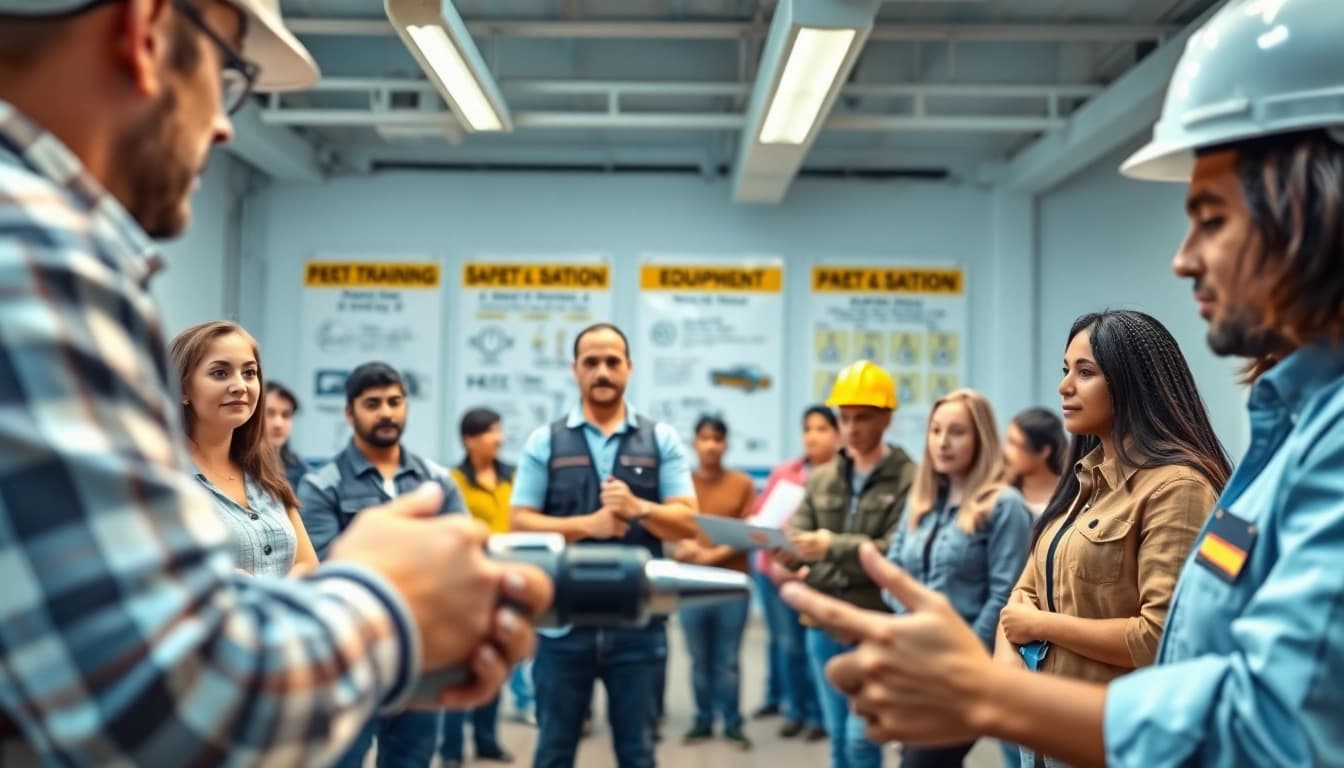 Engage in construction training programs with hands-on instruction and diverse participation.