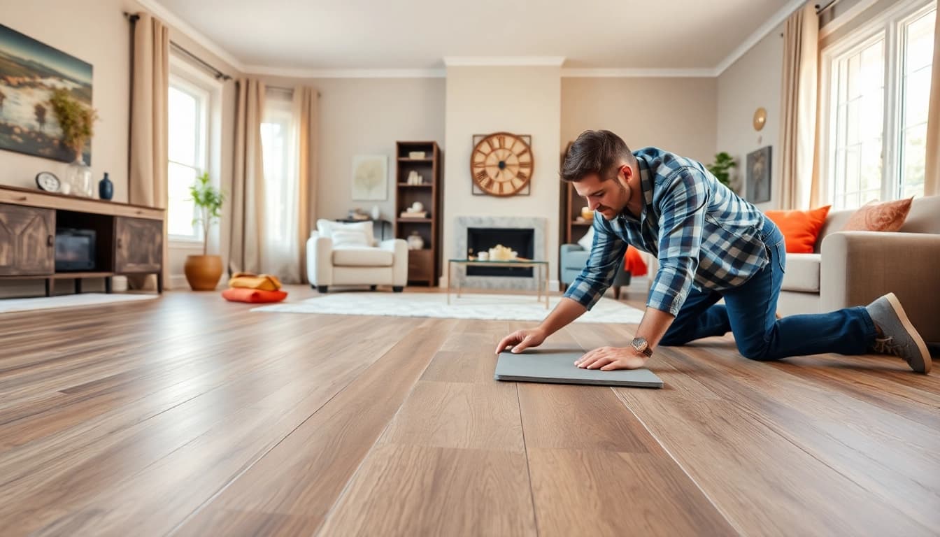Enhance your space with flooring near me, featuring beautifully laid luxury vinyl in a cozy home.