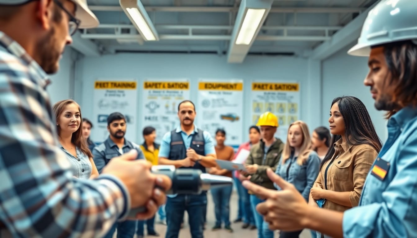 Engage in construction training programs with hands-on instruction and diverse participation.
