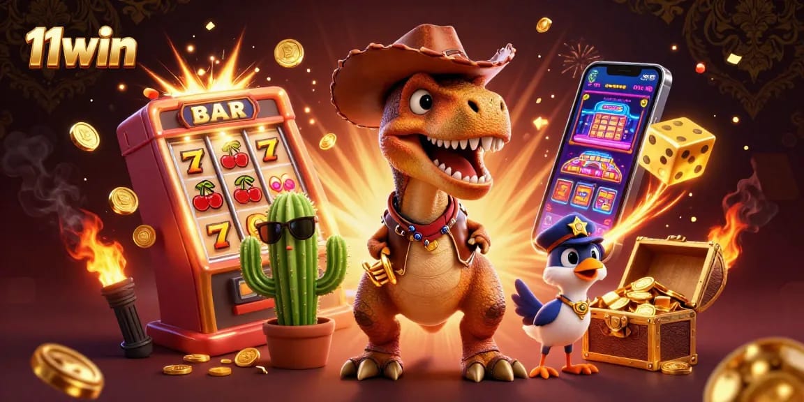 Engage with 11win's thrilling jackpot experience featuring dynamic characters and casino elements.