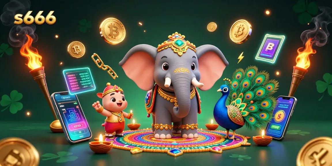 Experience thrilling gaming with S666 in a vibrant 3D casino scene filled with action and excitement.