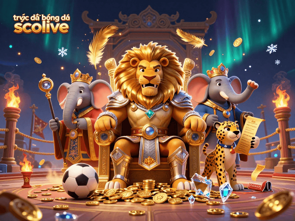 Engage in trực tiếp bóng đá socolive with a vibrant illustration featuring sports elements and dynamic characters.