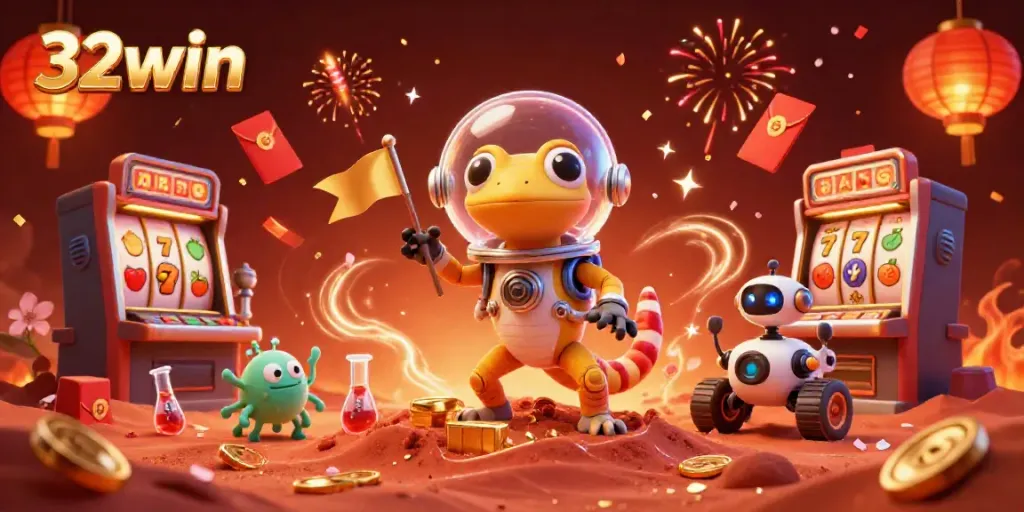 Experience thrilling 32win casino excitement in a Martian adventure with golden jackpots.