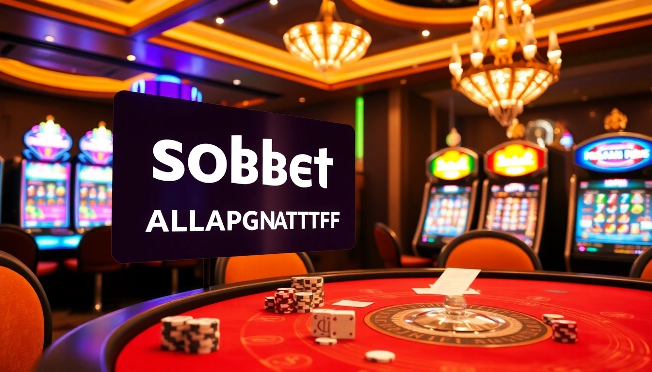 Engaging sbobet link alternatif visual highlighting a luxurious casino gambling experience.