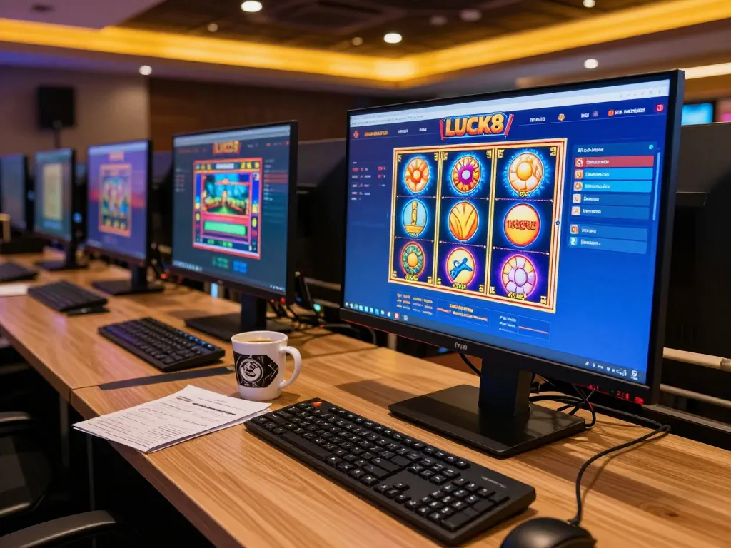 Engage in dynamic gameplay at LUCK8 online casino, showcasing gaming setup.