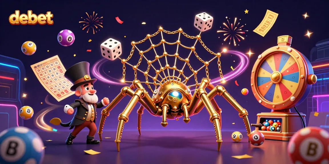Engage with debet's thrilling lottery scene featuring vibrant balls and dynamic elements.