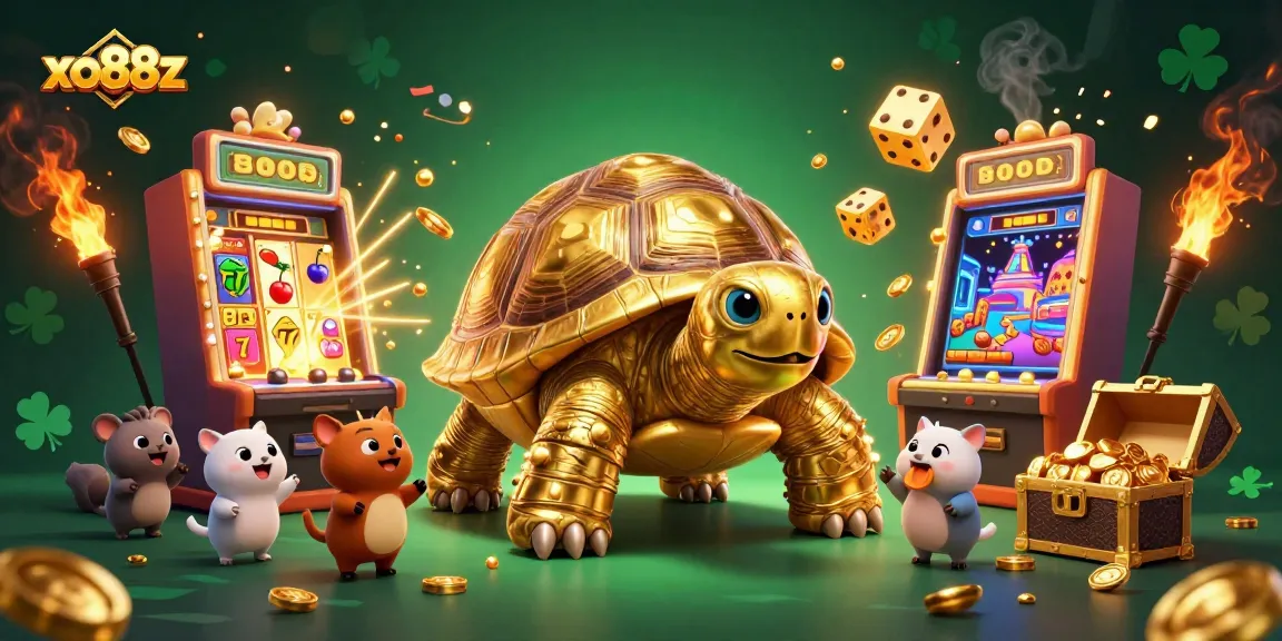 Play thrilling casino games like xo88z with a glorious golden tortoise, jackpots, and tons of coins!