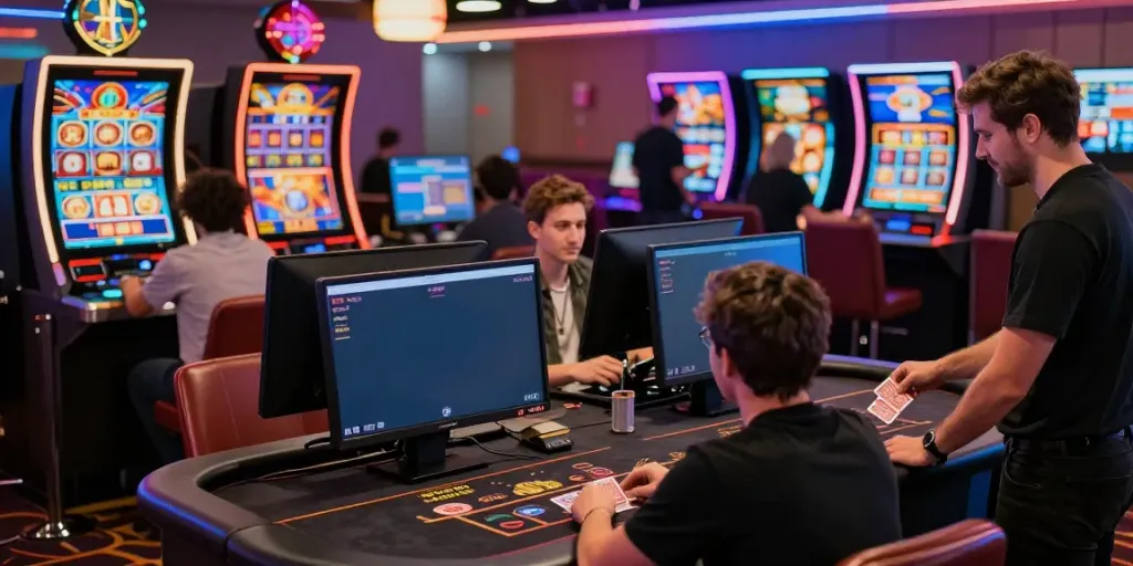 Engaging gaming atmosphere at https://man88pro.com/ showcasing diverse players enjoying online casino games.