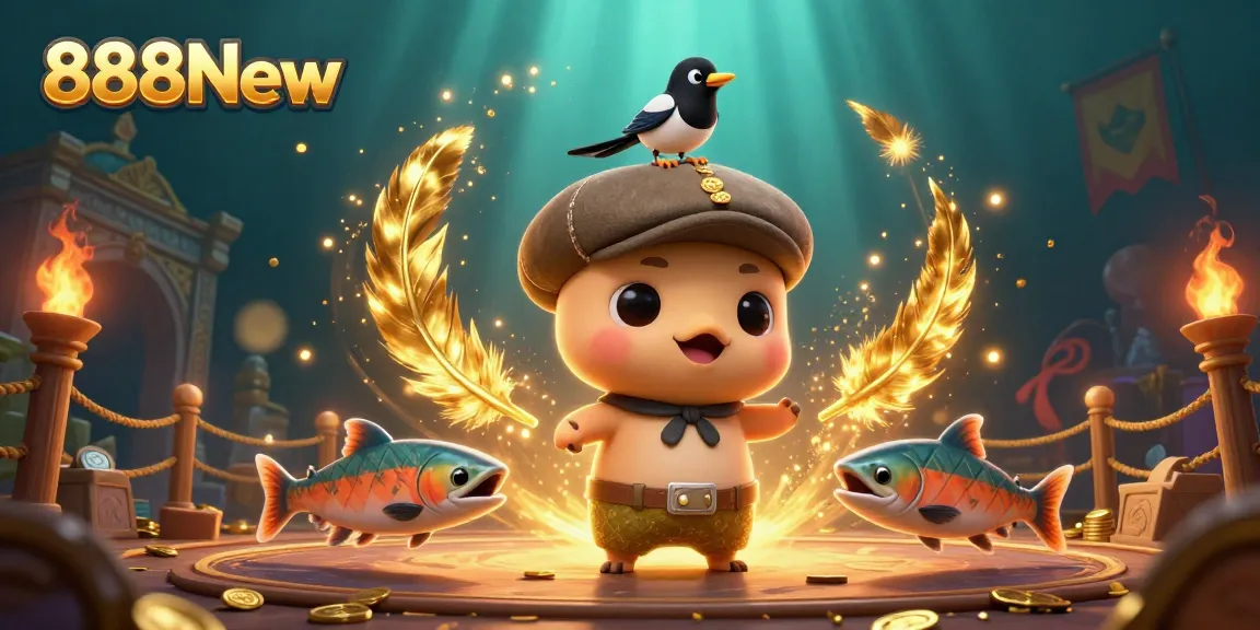 Experience thrilling games at 888New with colorful characters in a dynamic casino scene.