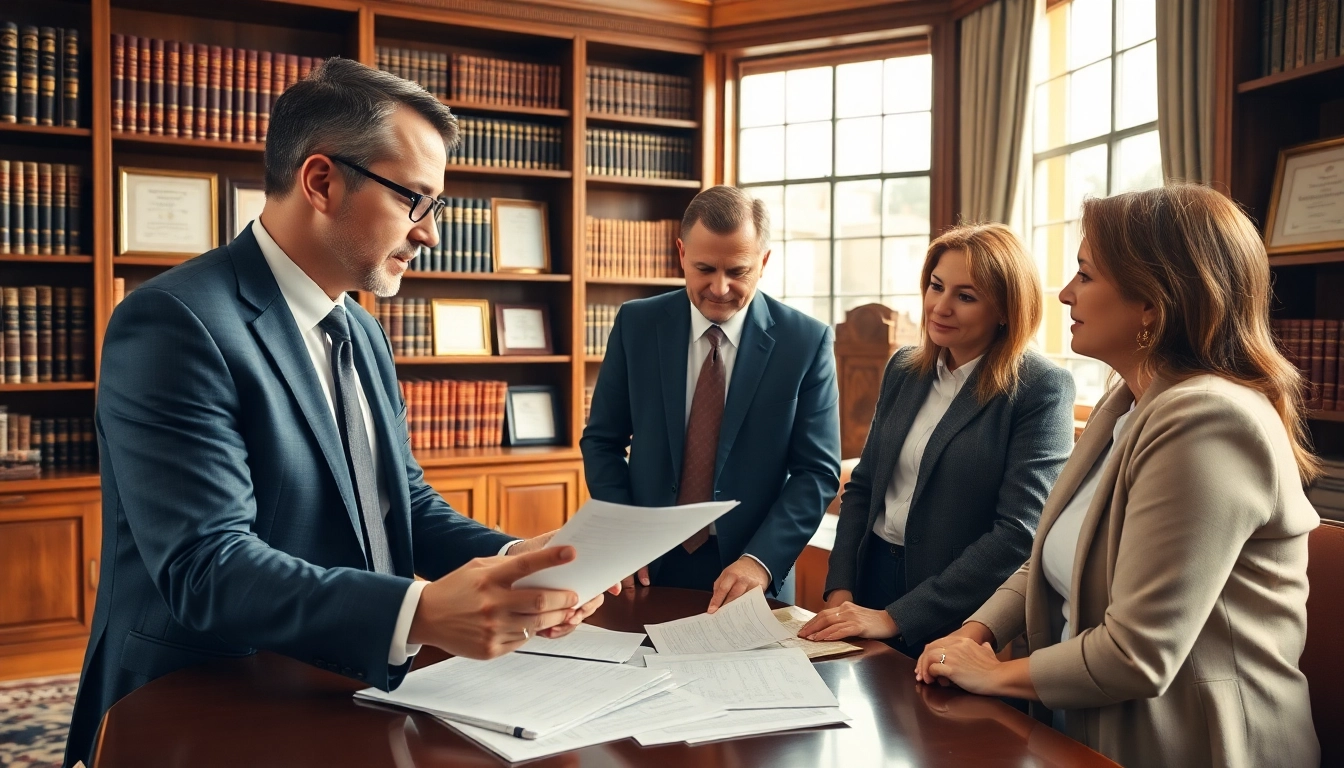 Clients engaging in estate planning discussion with a professional attorney.