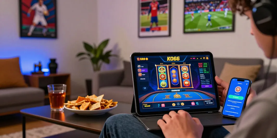 Engaging user experience with KO66 app featuring live dealer games in a cozy home setting.