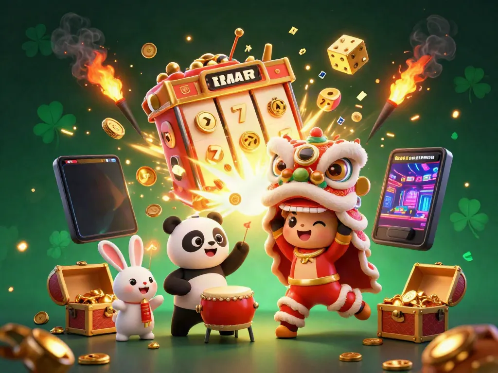 Experience the thrilling ambiance of mubet with a vibrant 3D casino scene filled with luck and excitement.