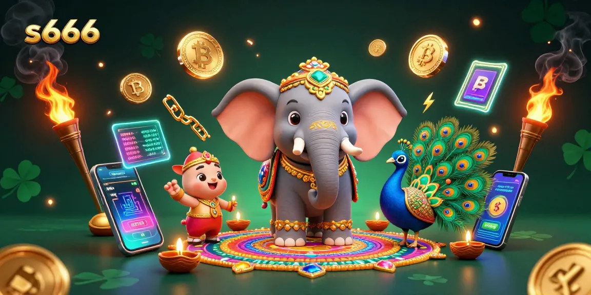 Experience thrilling gaming with S666 in a vibrant 3D casino scene filled with action and excitement.