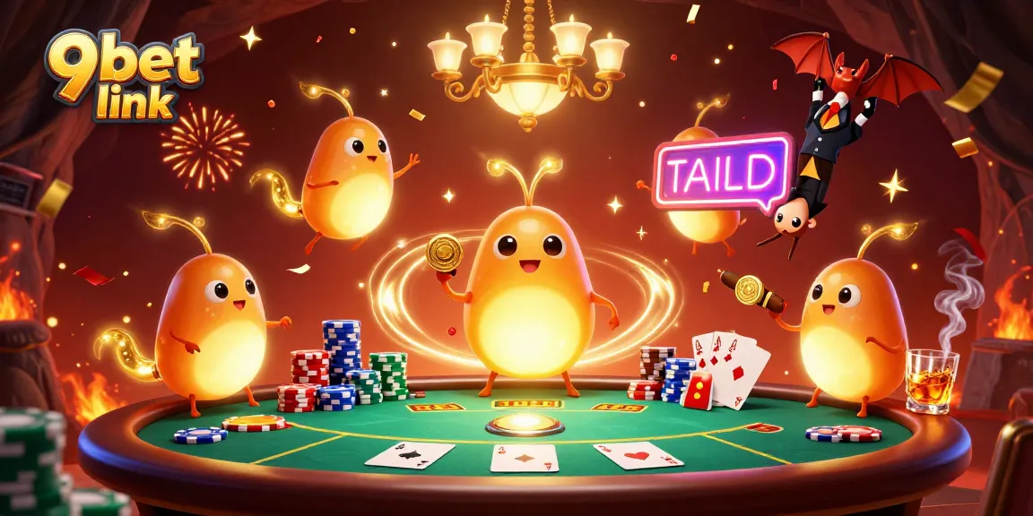 Join the excitement at the 9bet link casino with glowing characters and vibrant game elements!