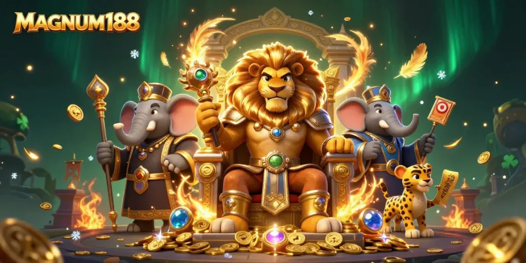 Experience thrilling gameplay at MAGNUM188 with cartoon characters and dynamic casino elements.