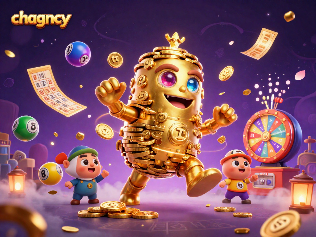 Experience thrilling moments with chagency's vibrant golden golem amidst dynamic casino elements.