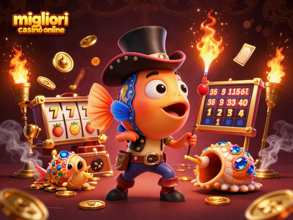 I migliori casinò online si animano con un'illustrazione 3D di personaggi divertenti e giochi di slot scintillanti.