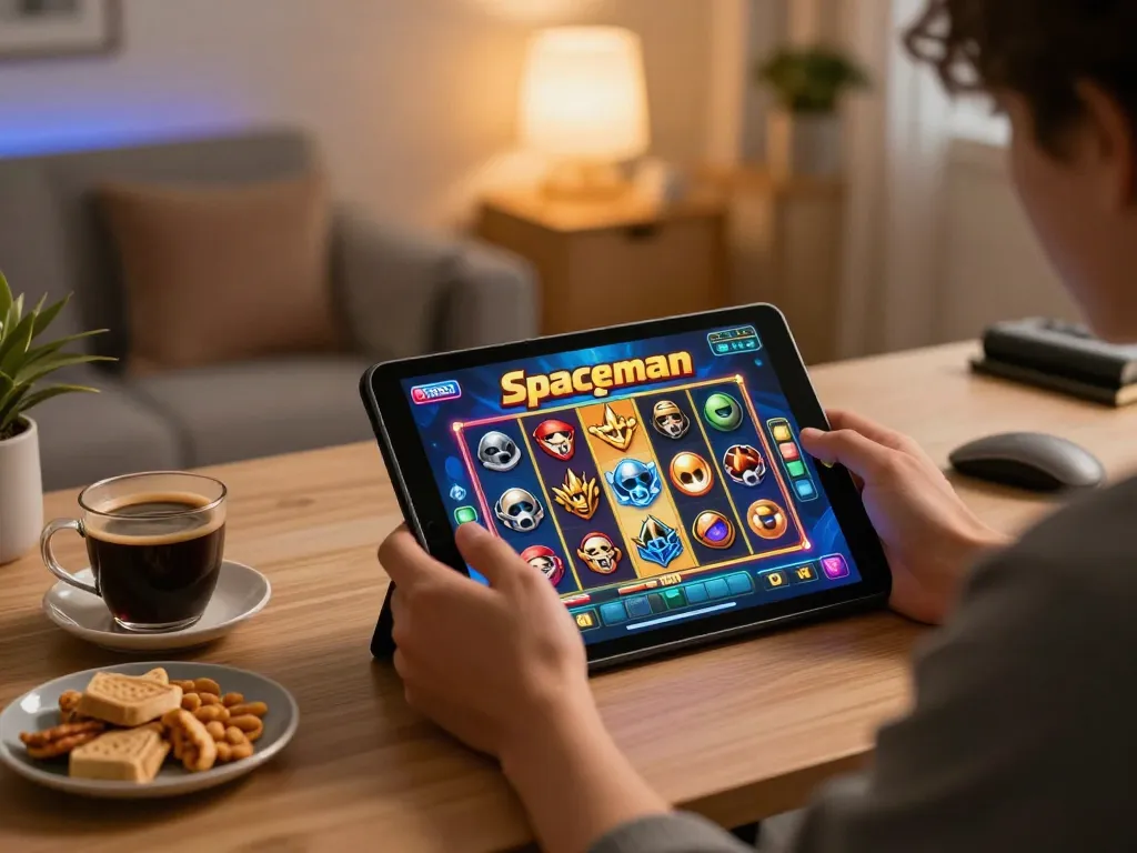 Engaging in Spaceman slot gameplay on a mobile device, highlighting dynamic betting action.