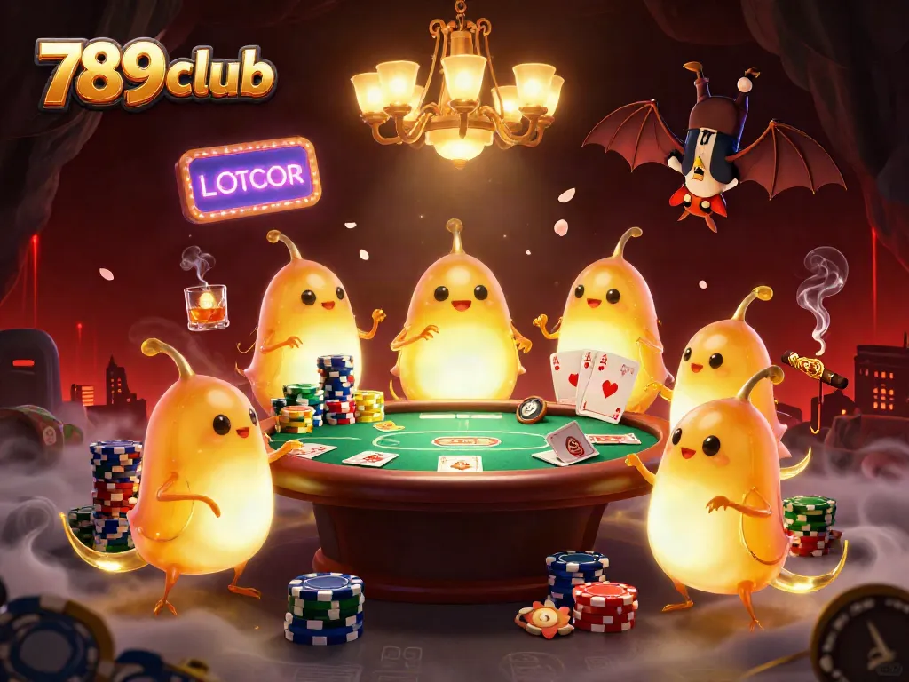 Join the exciting atmosphere of 789club as glowworms light the way in this vibrant casino scene.