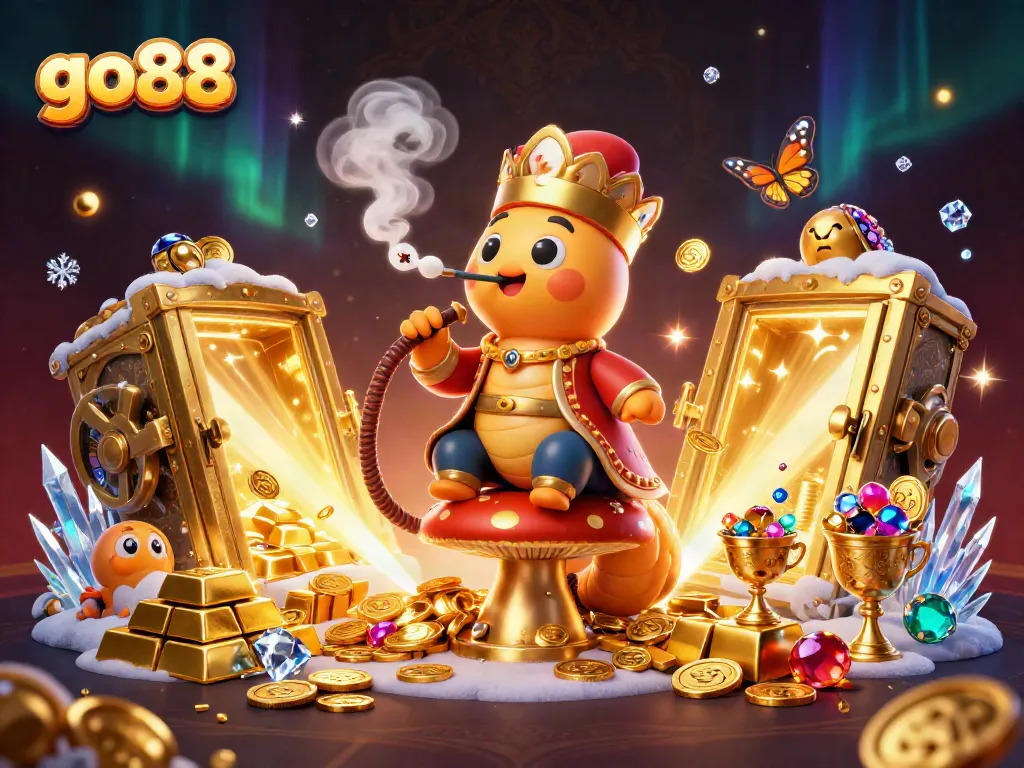 Experience thrilling wins with go88's vibrant casino world filled with gold and jewels.
