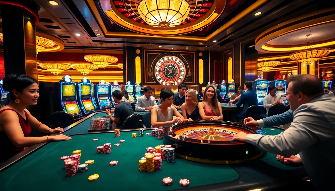 Experience the excitement of online gambling at https://new88.help/ with vibrant slot machines and elegant gaming tables.