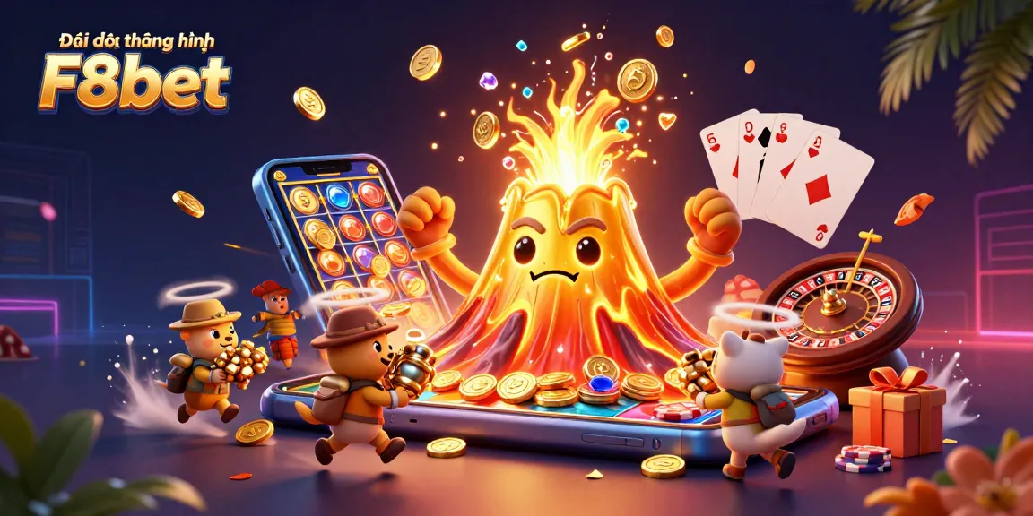 Engage with Đại sứ thương hiệu F8bet featuring a vibrant casino scene with winning elements and rich detail.