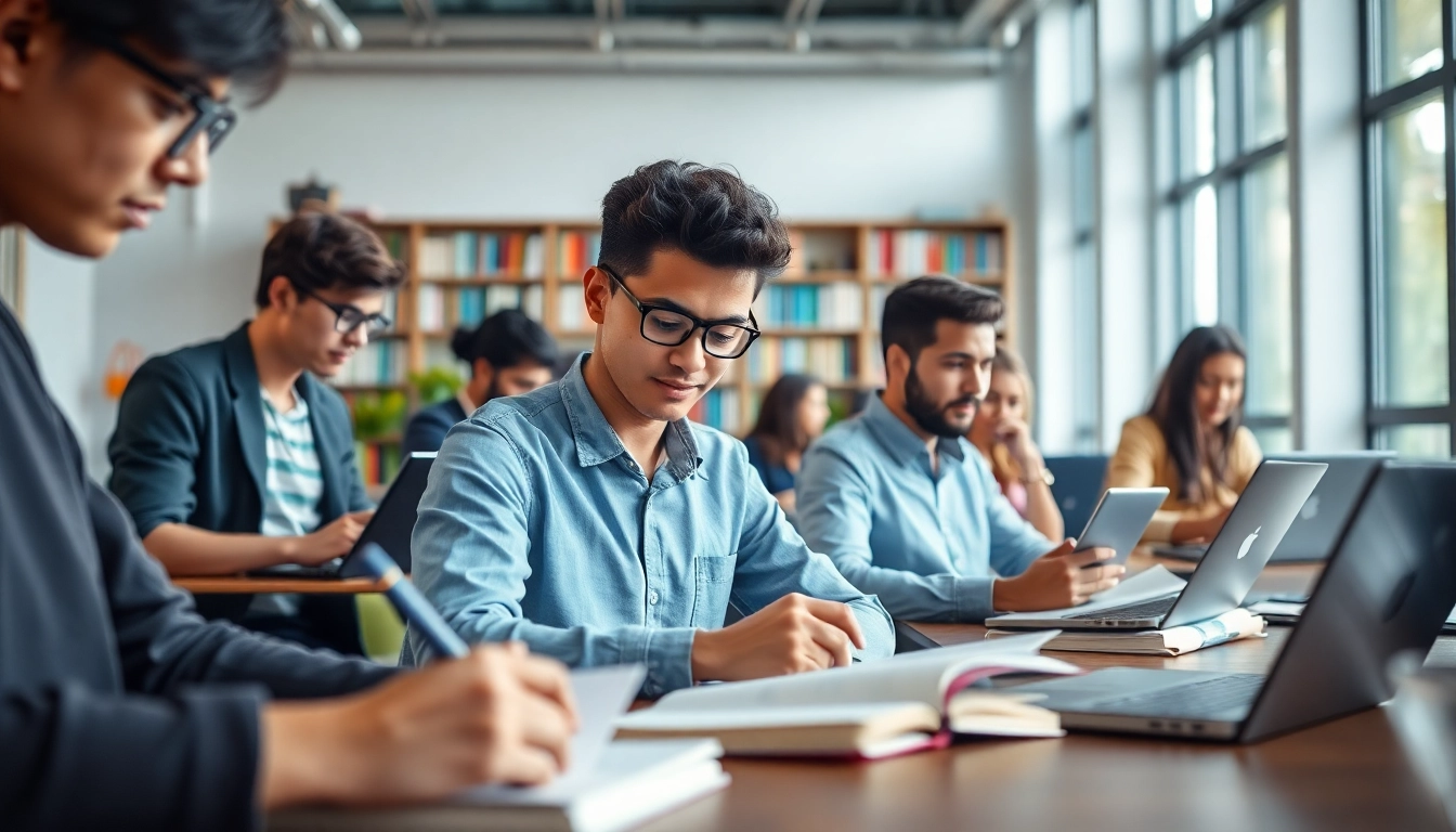 Group of toefl test takers for hire studying collaboratively in an inviting space.