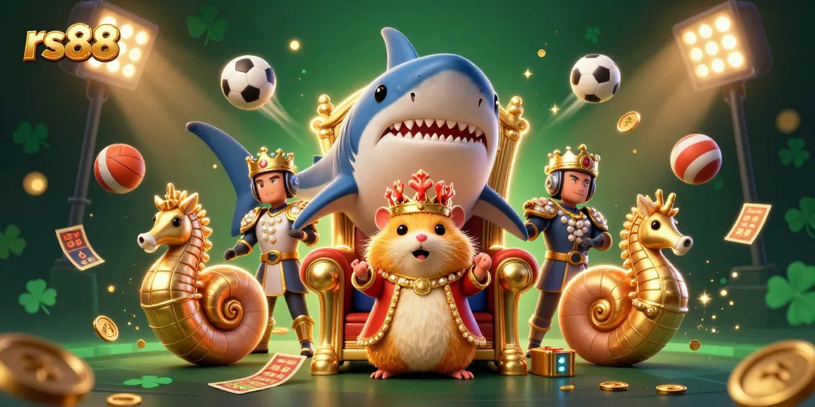 Experience thrilling action at rs88 with a vibrant illustration depicting dynamic sports elements and a royal theme.