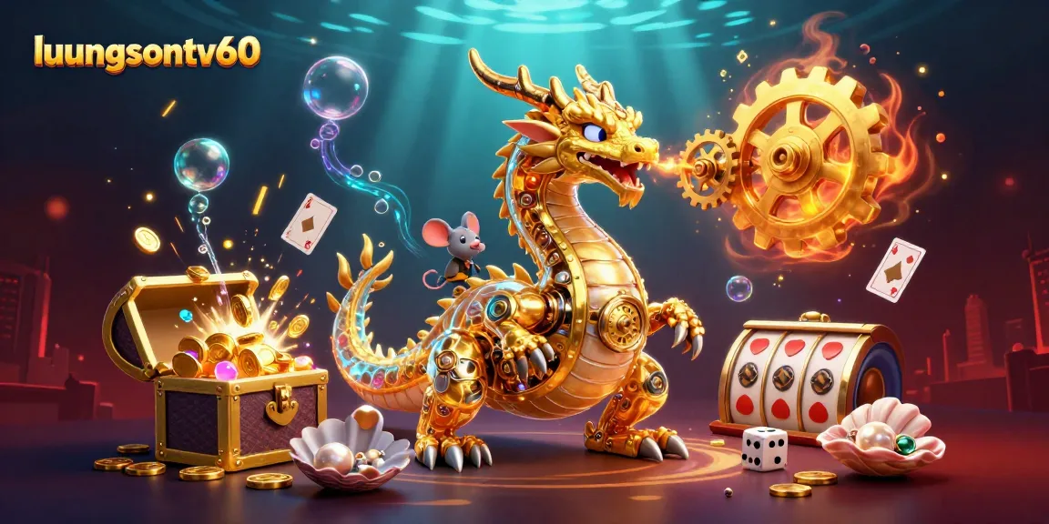 Experience thrilling gameplay with luongsontv60, where the golden dragon emits gears instead of fire, surrounded by gold and jewels.