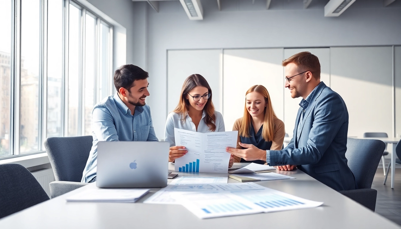 Certification help providers assisting clients with professional development in a bright office.