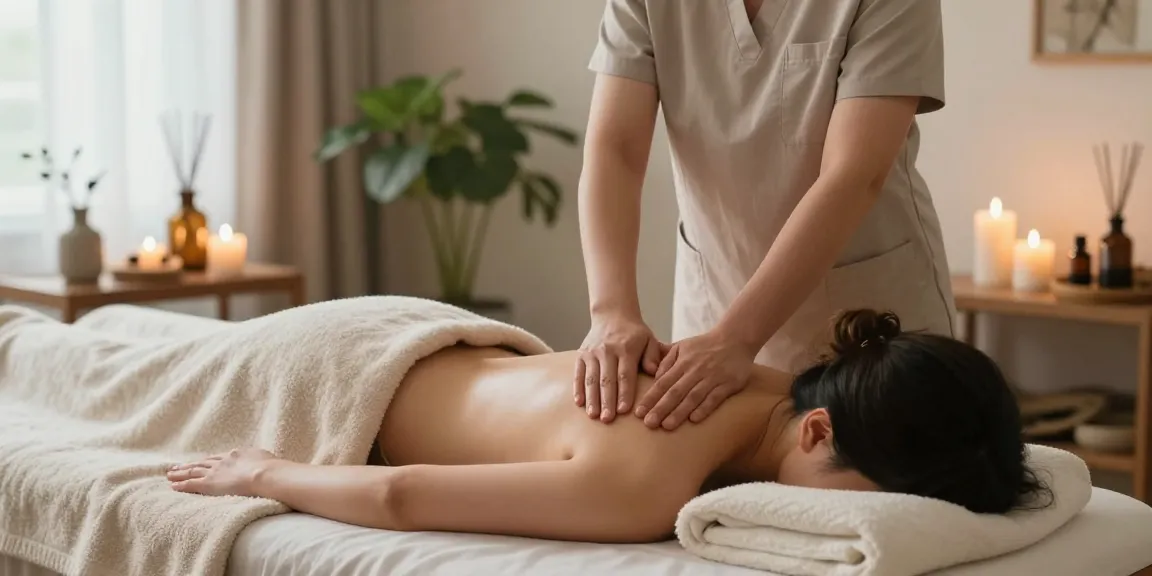 Relaxing 안양출장맛사지 experience at home, showcasing skilled therapist and tranquil ambiance.