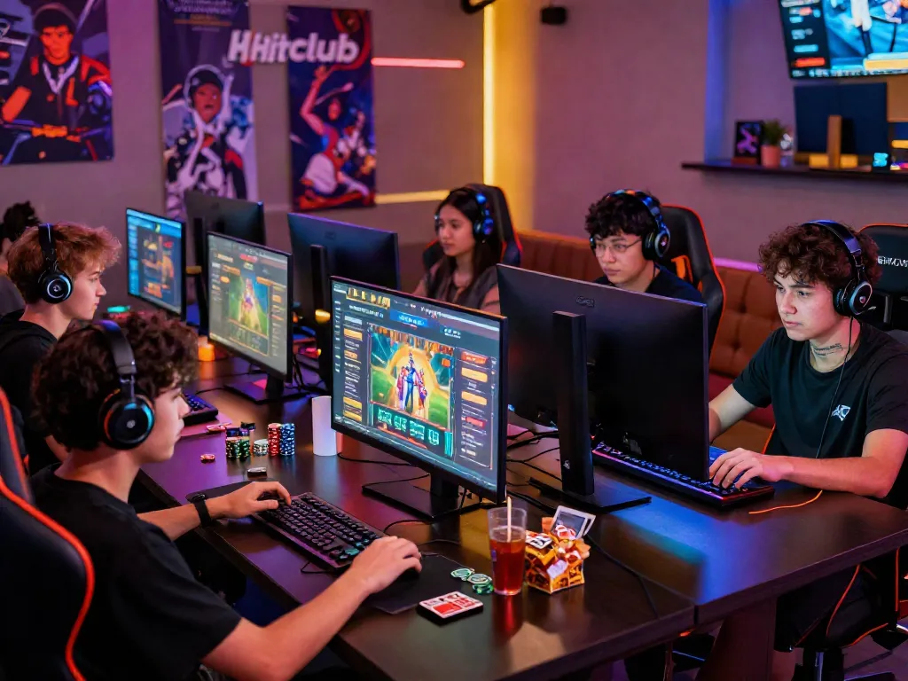 Exciting gaming environment with players engaging in Hitclub betting