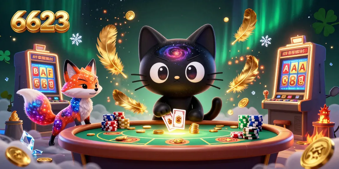 Engage in casino action with the 6623 app, featuring vibrant characters and gaming elements.