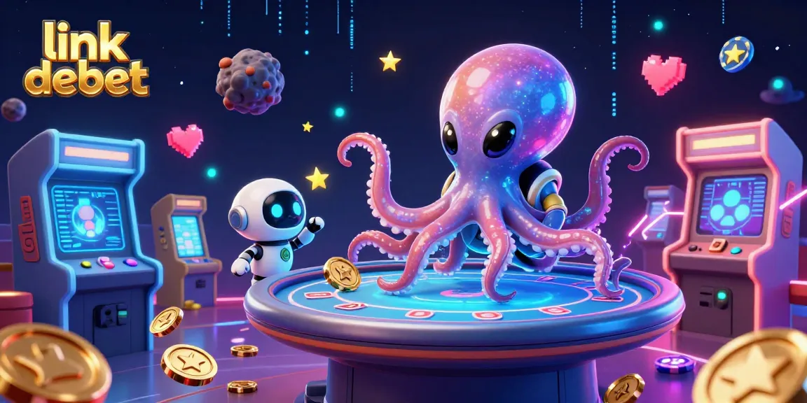 Experience the excitement with link debet as the alien octopus navigates a holographic poker game