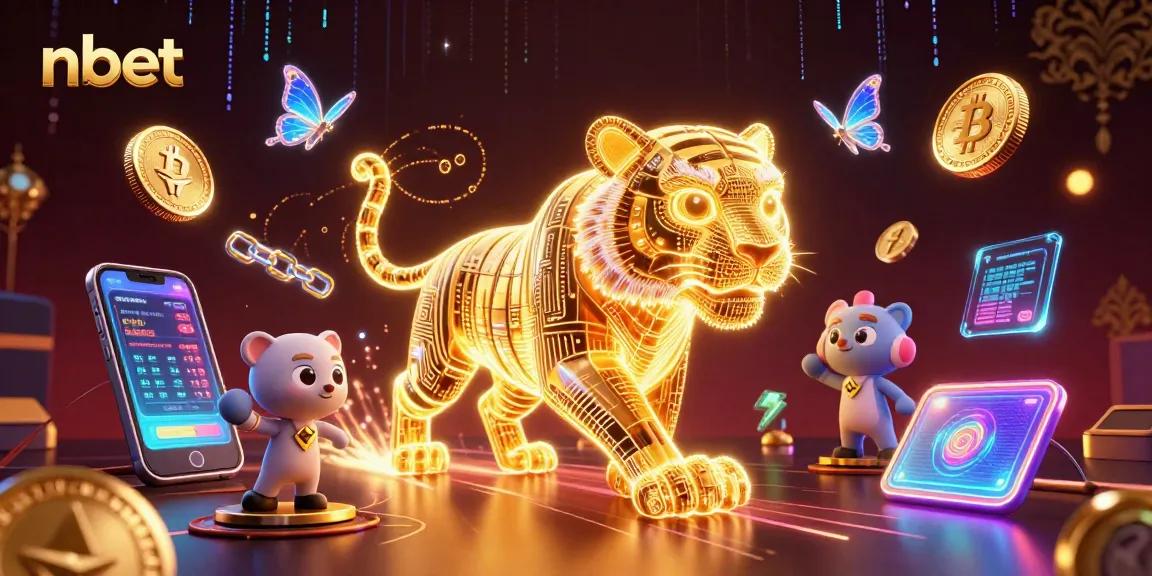 Experience the vibrant energy of nbet in this neon-lit digital casino scene.