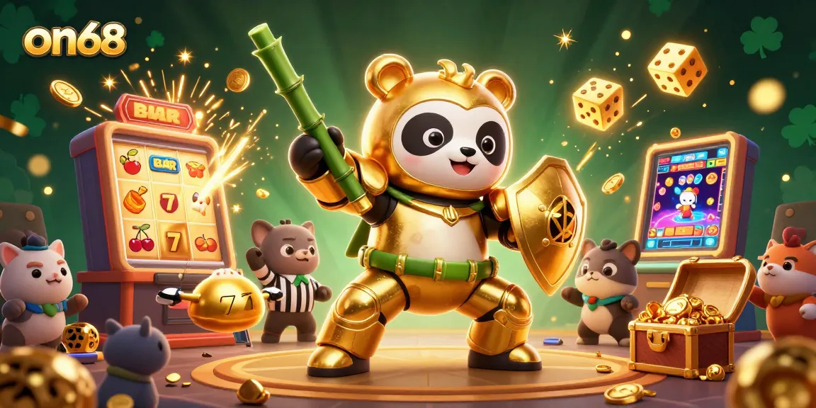 Win big at on68 in this vibrant casino-themed 3D scene with exciting gameplay elements.