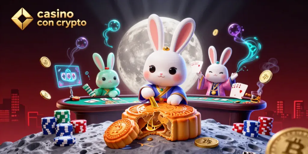 Gioca nei migliori casino con crypto: il coniglio lunare e monete Bitcoin illuminano la scena