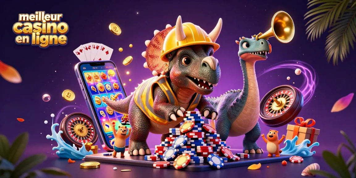 Visualisez le meilleur casino en ligne avec des personnages festifs et des éléments de jeu captivants.