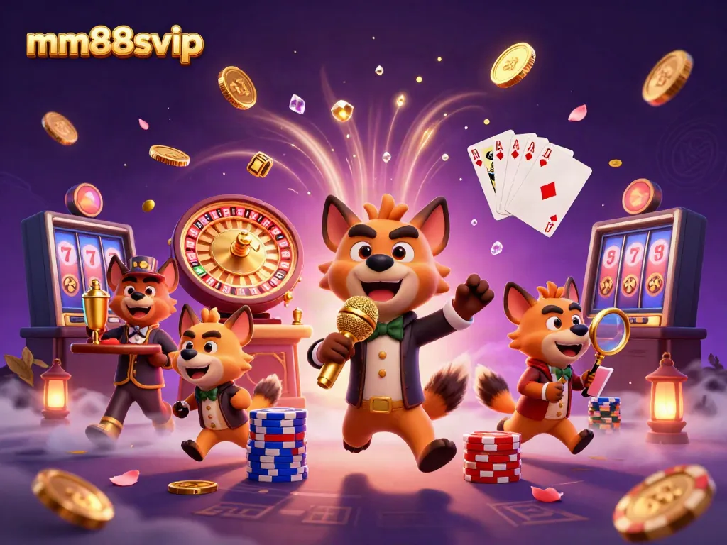 Experience the excitement of mm88svip with energetic hyenas in a lively casino scene.