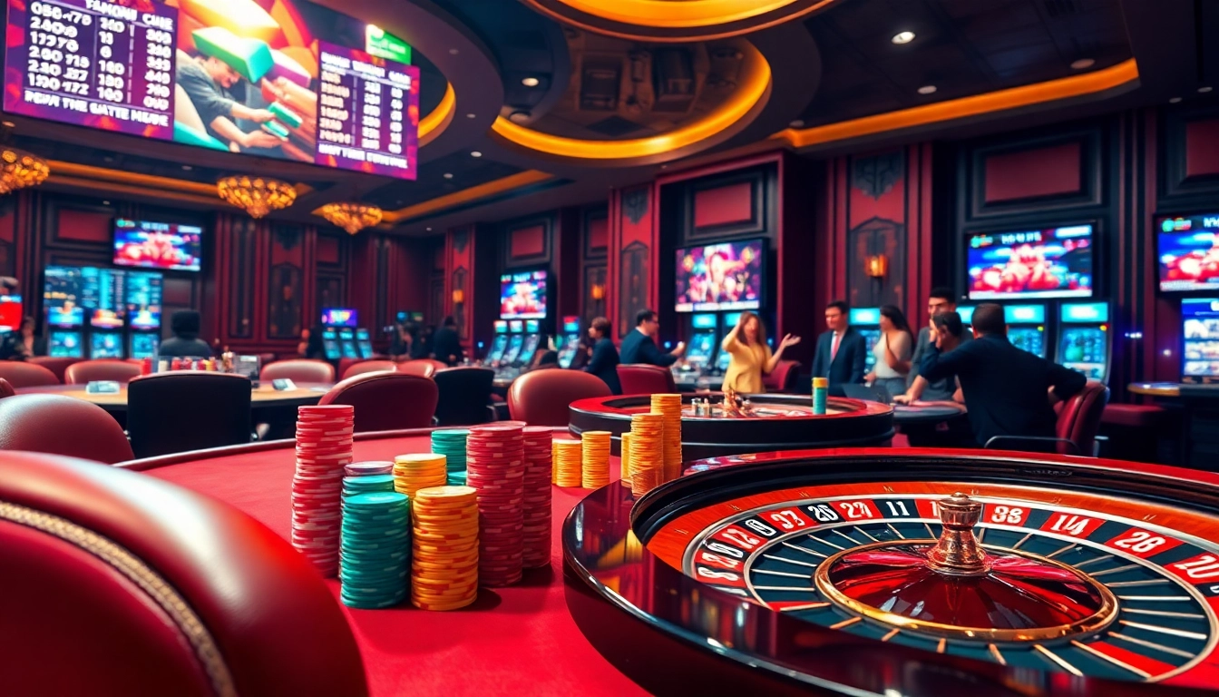 Explore the thrilling atmosphere of Nhà cái U888 with players at a luxurious poker table, celebrating wins.