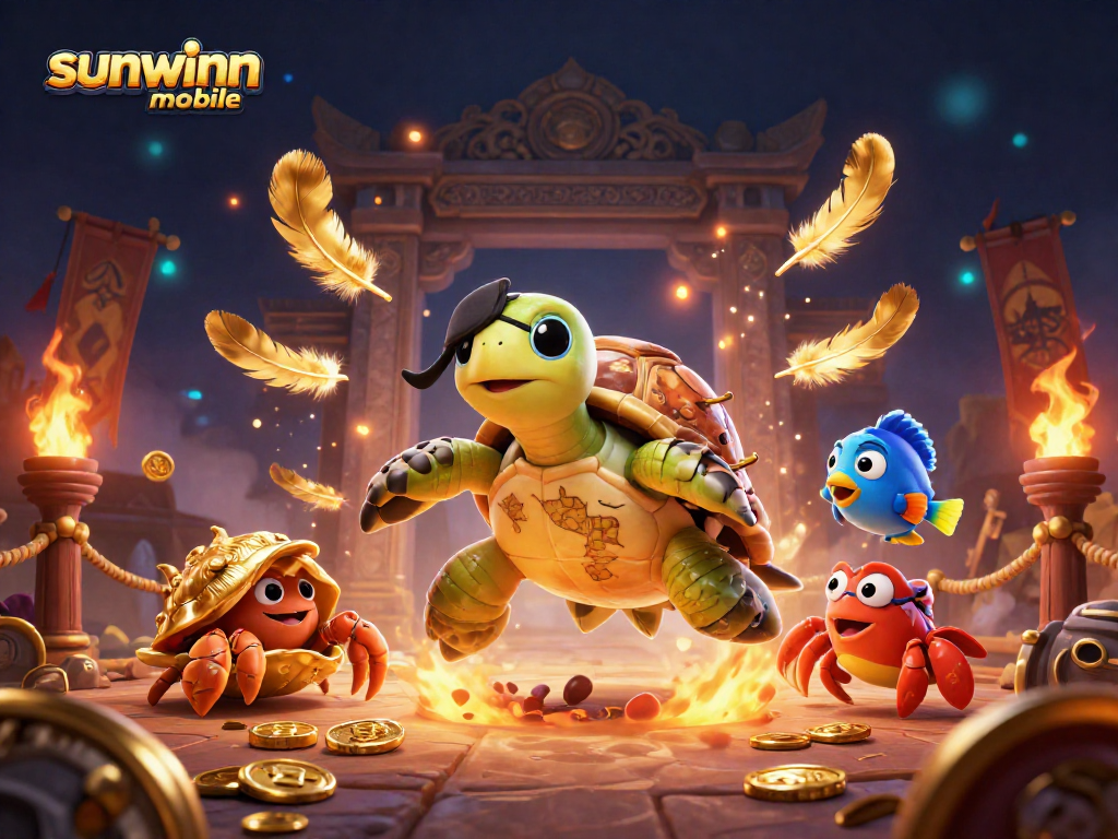 Place bets and win big on sunwinn mobile with a vibrant 3D pirate-themed casino scene featuring treasure and excitement.