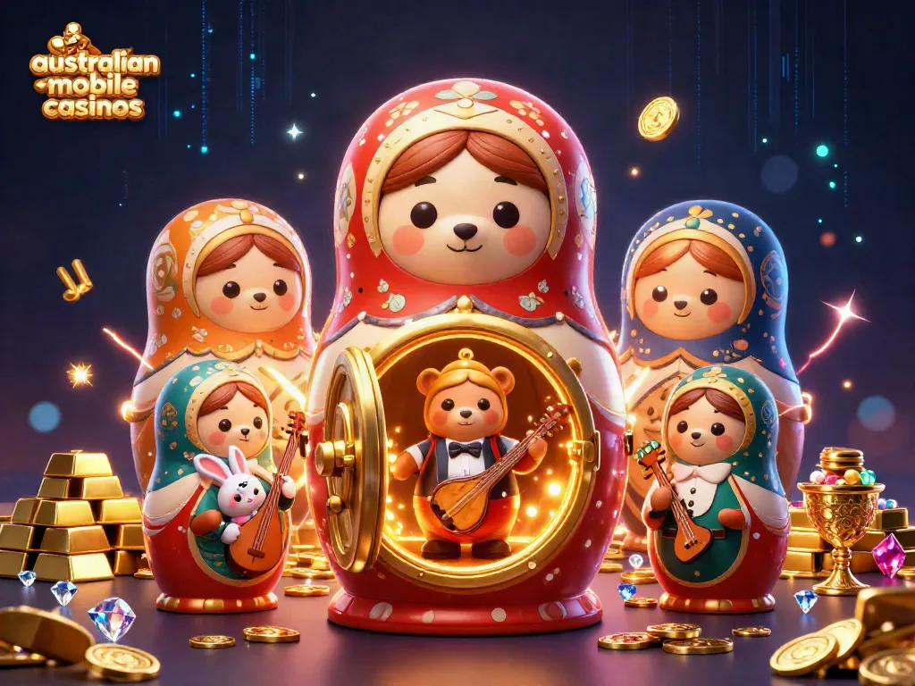 Discover thrilling gameplay at australian mobile casinos, featuring vibrant characters and golden treasure elements.