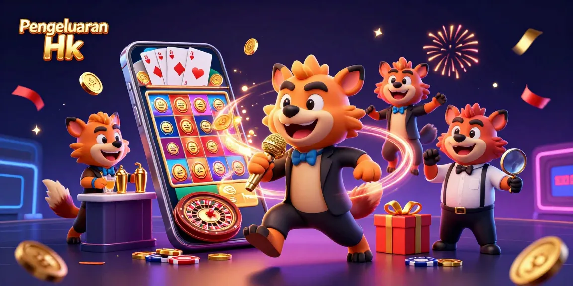 Experience thrilling Pengeluaran Hk results in a vibrant 3D casino scene with hyenas!