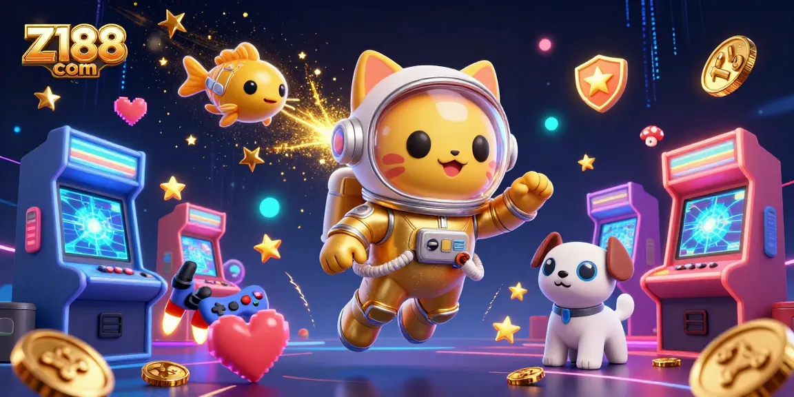 Z188 com brings excitement to the casino experience with fun games, as a space cat and robot dog adventure through stars.