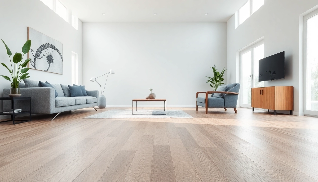 Showcasing sleek lvp floor in a modern living room with elegant furniture and natural light.