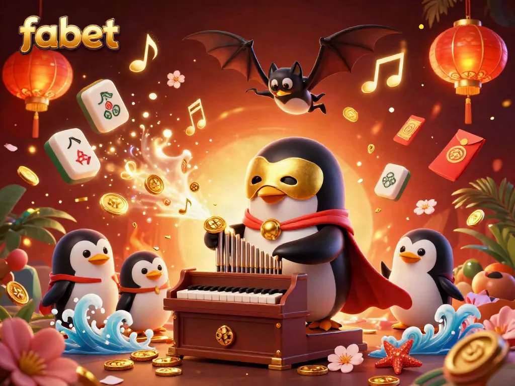 Experience fabet's thrilling gameplay with a whimsical 3D casino scene featuring fantastical characters and elements.