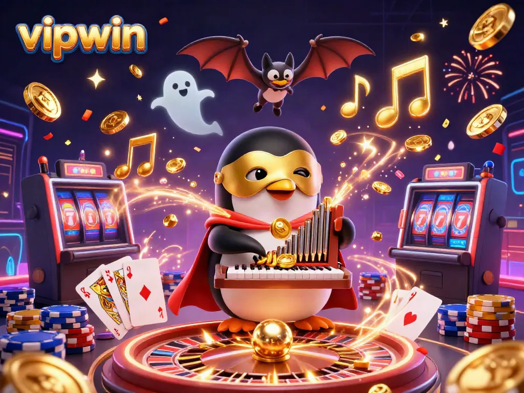 Experience the thrill of casino gaming with vipwin in a vibrant, animated 3D scene full of action.