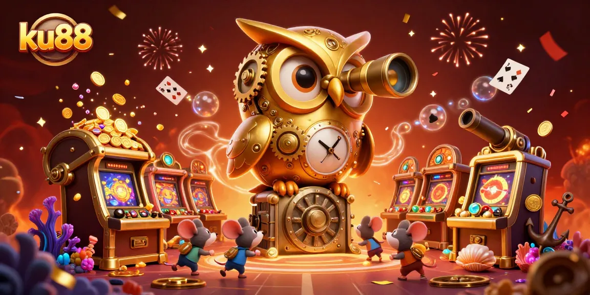 Experience the excitement of ku88 with an enchanting 3D casino illustration full of animated characters and rich game elements.
