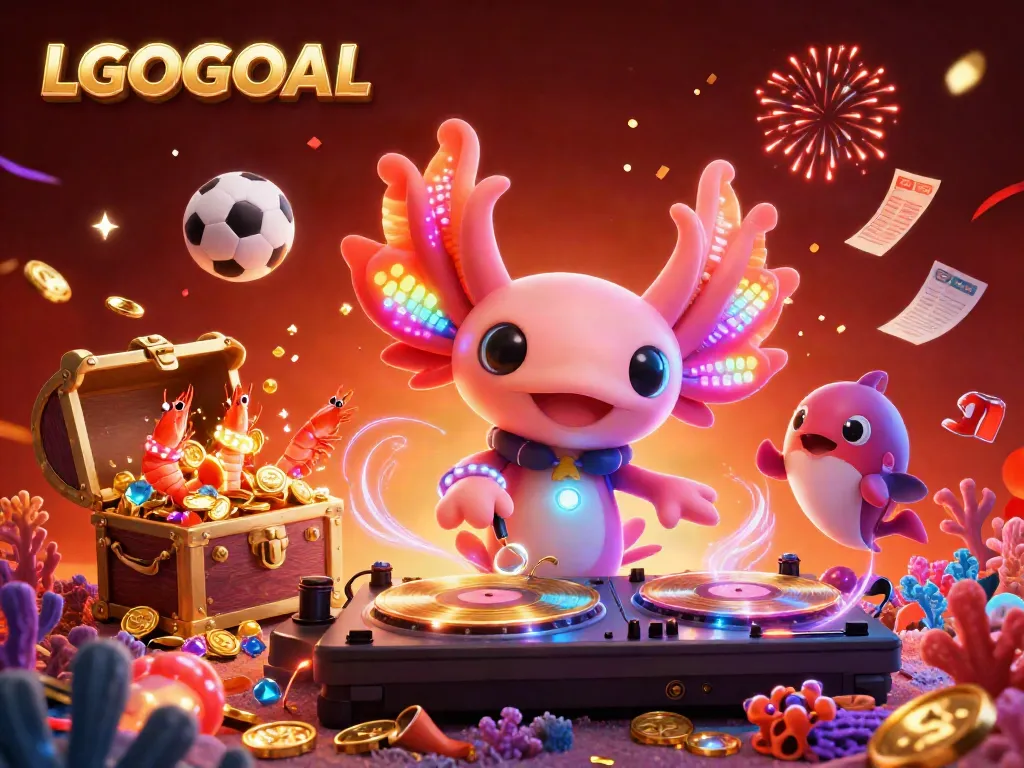 Experience thrilling sports betting action with LGOGOAL surrounded by dynamic underwater characters and vibrant gaming elements.