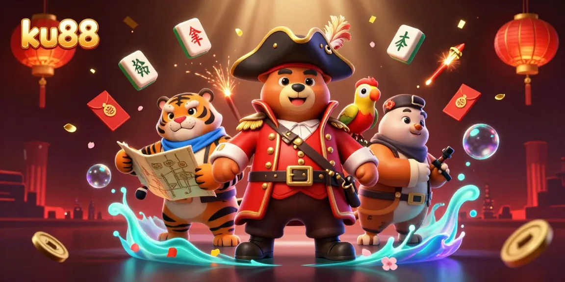 Playing games and winning big at ku88 online with vibrant characters and exciting elements in a dynamic casino scene.